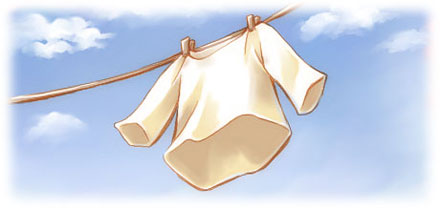 風にたなびく白いシャツ